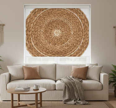 Beige roller blind bohemian wicker - TenStickers