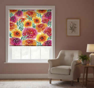 Toile fenêtre chambre carrelage floral coloré - TenStickers