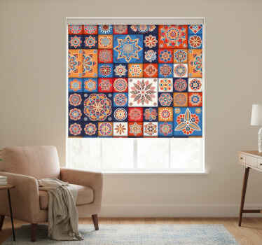 Toile fenêtre chambre carreaux mosaïque colorés - TenStickers