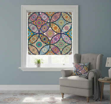 Estor enrollable habitación patrón mandala colorido - TenVinilo