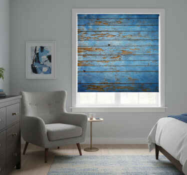 Toile fenêtre chambre motif bois bleu - TenStickers