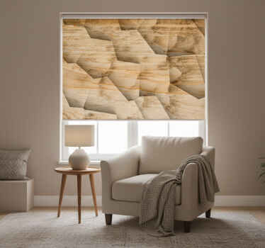 Beige roller blind with wooden panel effect - TenStickers