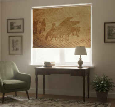 Beige roller blind vintage piano - TenStickers