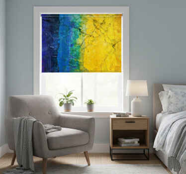 Toile fenêtre chambre peinture abstraite bleue et jaune - TenStickers