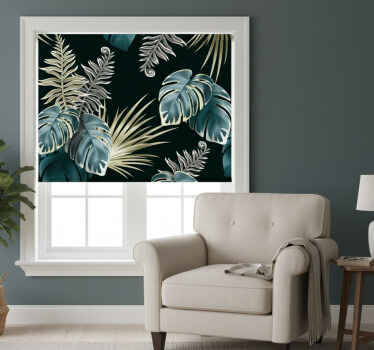 Toile fenêtre chambre feuilles de palmier élégantes - TenStickers
