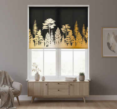 Toile fenêtre chambre arbre doré avec cercles colorés - TenStickers