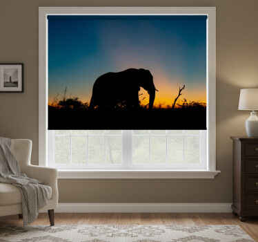 Rollo fenster schlafzimmer afrikanische silhouette elefanten - TenStickers