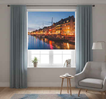 Toile fenêtre chambre maisons colorées de copenhague - TenStickers