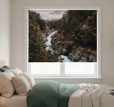 Toile fenêtre chambre brume humide avec arbres - TenStickers