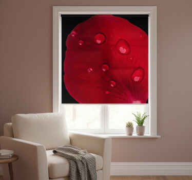 Toile fenêtre chambre motif de roses rouges avec gouttes - TenStickers