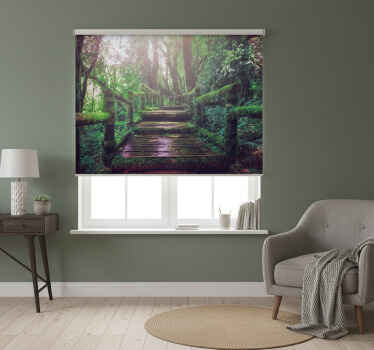 Toile fenêtre chambre escaliers en mousse verte - TenStickers