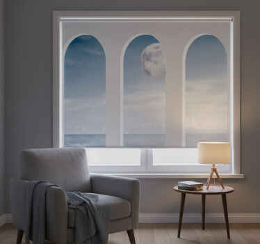 Toile fenêtre chambre nuit étoilée en grèce - TenStickers
