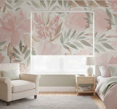 Toile fenêtre chambre papier peint panoramique floral - TenStickers
