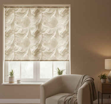 Toile fenêtre chambre grandes feuilles beiges - TenStickers