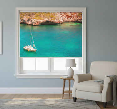 Toile fenêtre chambre océan bleu d'ibiza - TenStickers