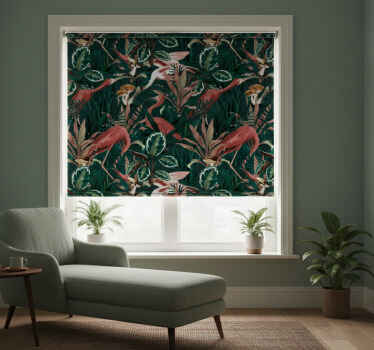 Toile fenêtre chambre jardin vintage oiseaux exotiques - TenStickers