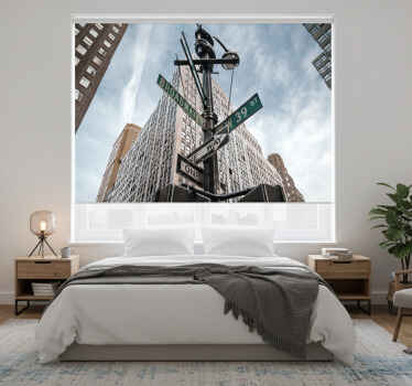 Toile fenêtre chambre design vue de rue broadway nyc - TenStickers