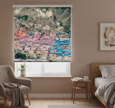Toile fenêtre chambre maisons colorées de bogotá - TenStickers
