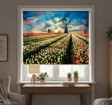 Toile fenêtre chambre tulipes hollandaises - TenStickers