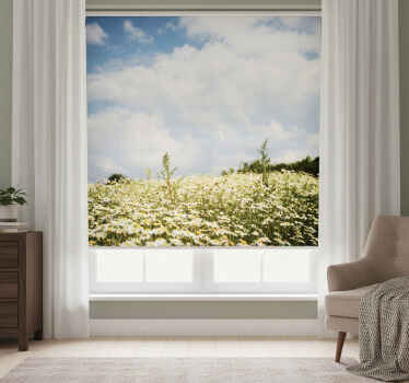 Toile fenêtre chambre prairie paisible de marguerites - TenStickers