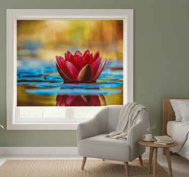 Toile fenêtre chambre fleur de lotus zen réfléchie - TenStickers