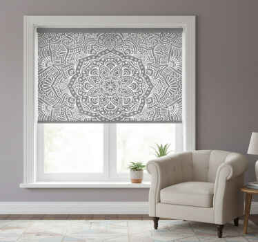 Persiana enrollable gris mandala elegante - TenVinilo
