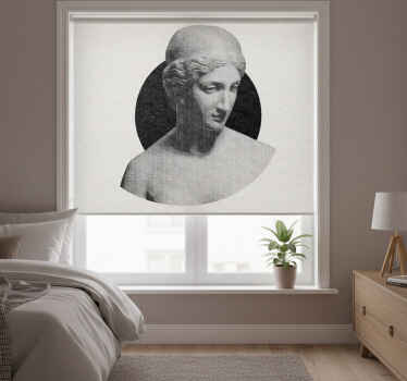 Persiana enrollable gris estatua griega estilo grabado - TenVinilo