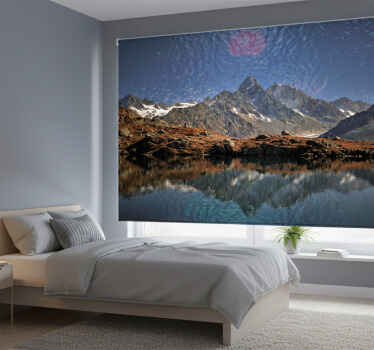 Toile fenêtre chambre paysage lac scandinave - TenStickers