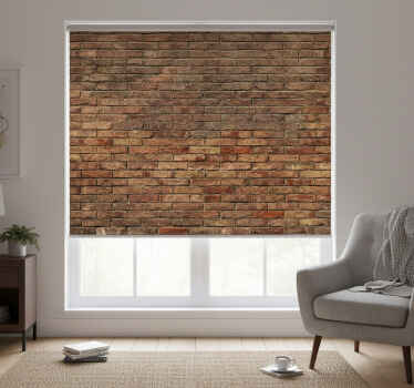 Toile fenêtre chambre design briques brunes brutes - TenStickers