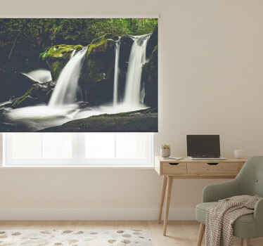 Toile fenêtre chambre cascade nature forêt - TenStickers