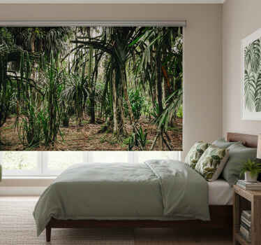 Toile fenêtre chambre forêt tropicale en profondeur - TenStickers