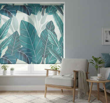 Rollo fenster schlafzimmer 3d aquarell tropenblätter - TenStickers