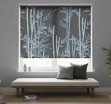 Toile fenêtre chambre design feuilles de bambou - TenStickers