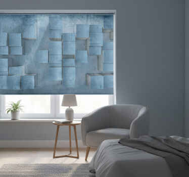 Toile fenêtre chambre effet cubes en pierre 3d - TenStickers