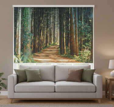 Tenda a rullo soggiorno cancello alberi natura - TenStickers
