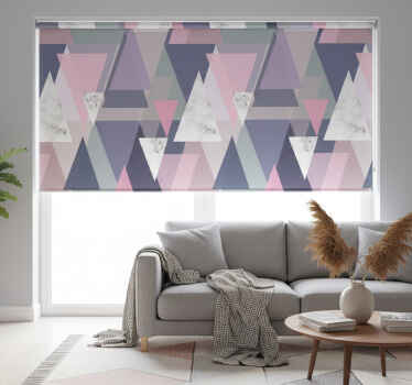 Tenda a rullo soggiorno triangoli artistici 3d - TenStickers