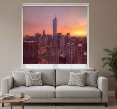 Living room blind new york sunset design - TenStickers