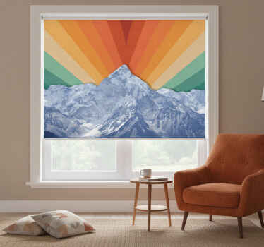 Boho mountains living room blind - TenStickers