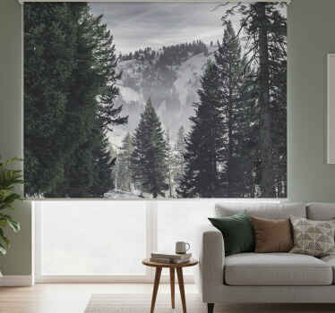 Living room blind in mountain green forest - TenStickers