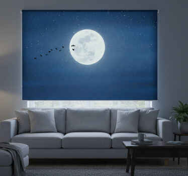 Living room blind full moon and sky design - TenStickers