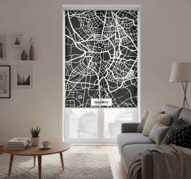 Tenda a rullo soggiorno mappa topografica madrid - TenStickers
