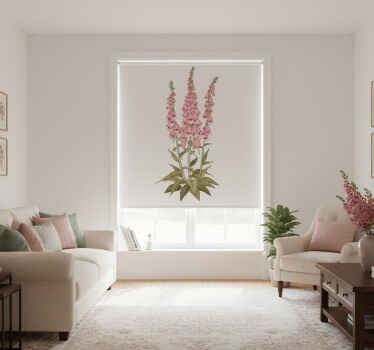 Estor enrollable salón flores rosas - TenVinilo