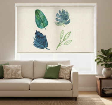 Estor enrollable salón hojas tropicales - TenVinilo