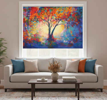 Estor enrollable salón árbol de la vida multicolor - TenVinilo