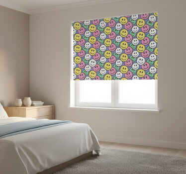 Toile fenêtre chambre visages souriants pastel colorés - TenStickers