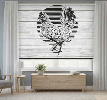 Toile fenêtre chambre poussin sur planches en bois - TenStickers