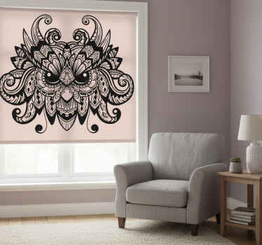 Toile fenêtre chambre illustration de hibou noir - TenStickers