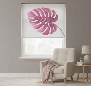 Toile fenêtre chambre tapis vinyle monstera rose minimaliste - TenStickers