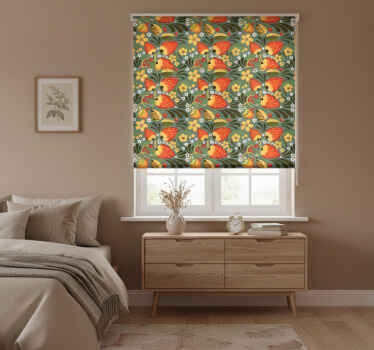 Toile fenêtre chambre fraises russes et plantes vertes - TenStickers