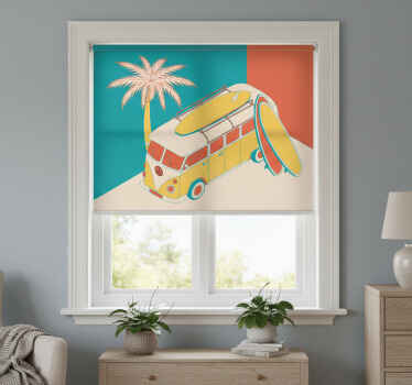 Toile fenêtre chambre hippy mini bus décoratif - TenStickers